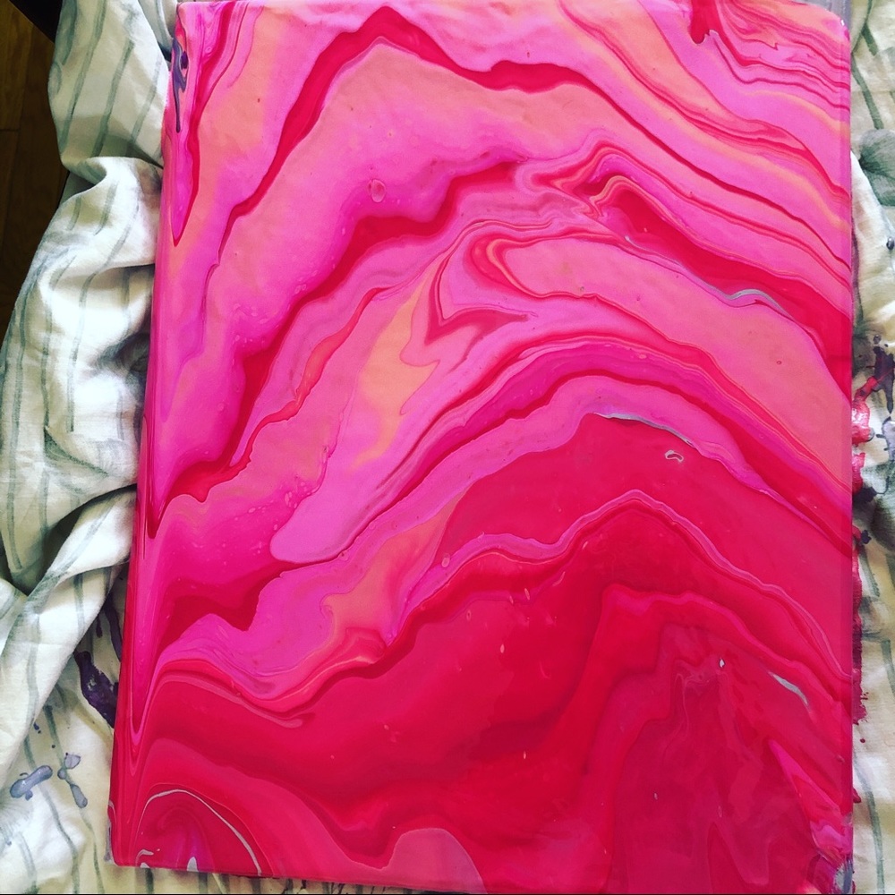 Pink marble painting